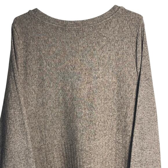 Soft Surroundings Clio Dress 2X Brown Heather Ribbed Knit Long Sleeve Maxi NWT - Picture 4 of 8